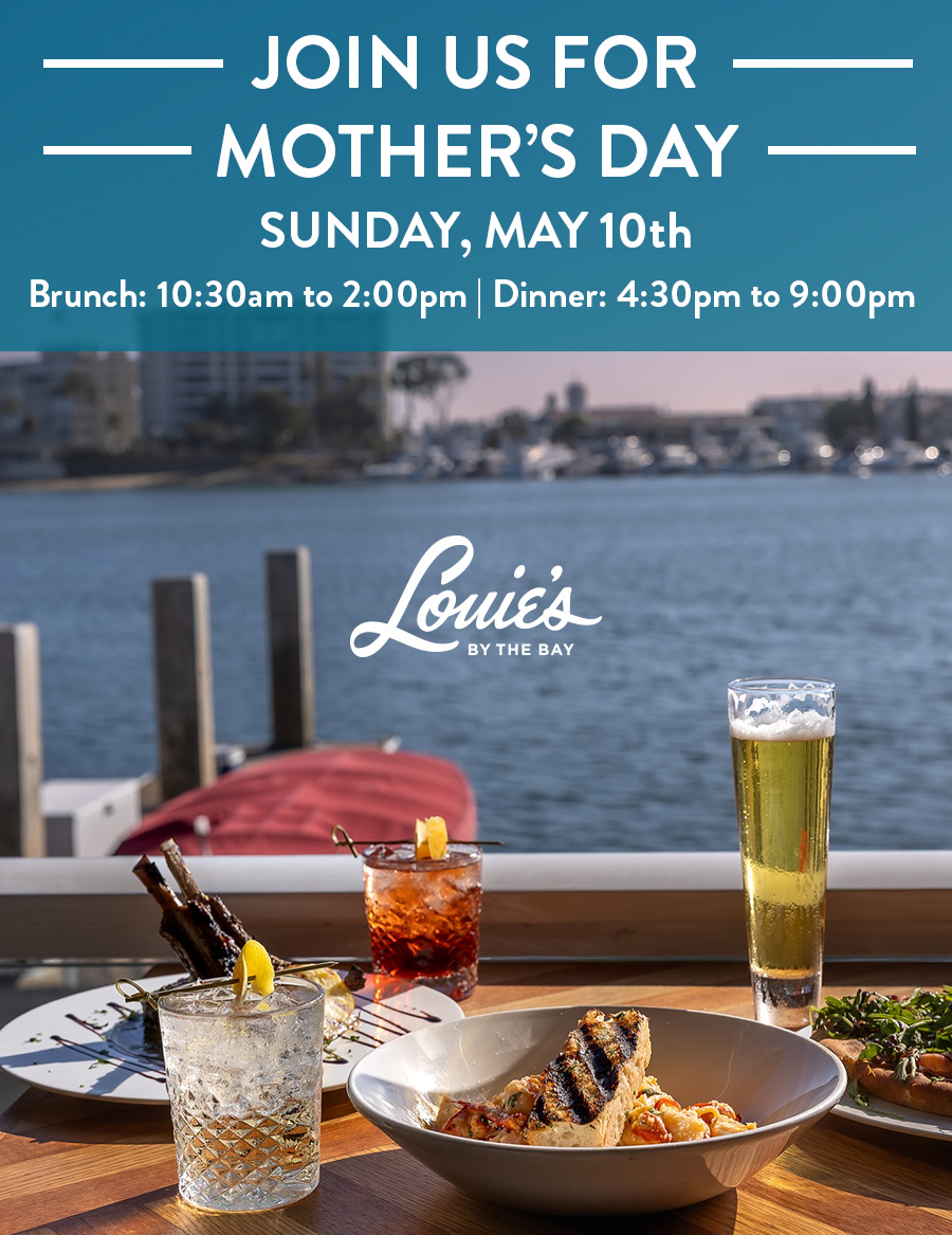 Join Us for
                          Mother’s Day, Sunday, May 10th. Brunch: 10:30am to 2:00pm | Dinner: 4:30pm to 9:00pm 